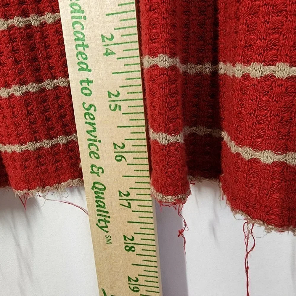 Free People Striped Sunset‎ Park Thermal Tunic Waffle Knit Bohemian sz Medium